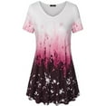 thumbnail image 1 of Outfmvch T Shirts for Women Causul Ing Gradient Oversized Loose T-shirt Womens Tops Shirts for Women Pink, 1 of 2