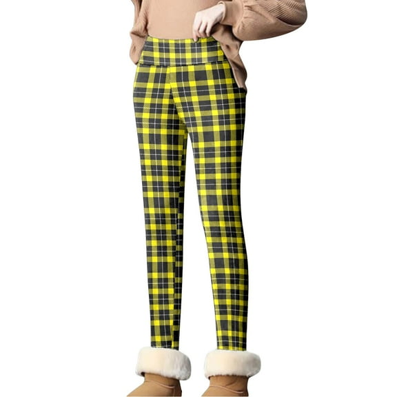 Outfmvch Thermal Leggings Fall Leggings with Pockets Long Johns for Women Thermal Baggy Sweatpants Gym Leggings for Women High Waisted Pants for Women Yellow 2xl