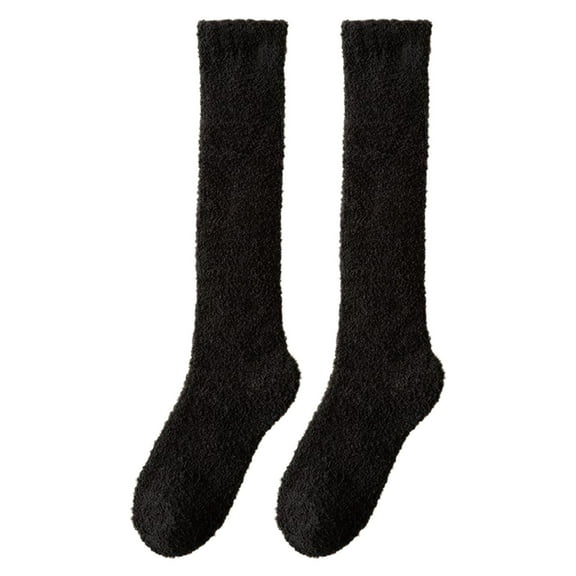 Outfmvch Thermal Socks Thick Socks Wool Socks Women Leg Warmers Long Socks for Women Ruffle Socks for Girls Black One Size
