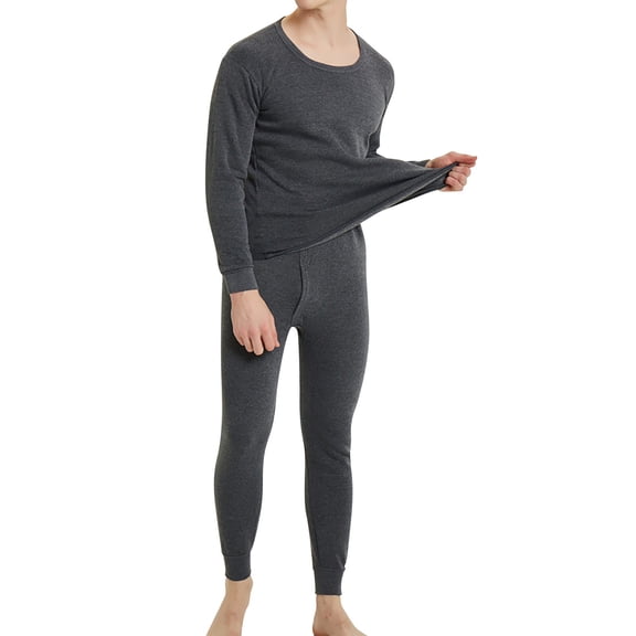 Outfmvch Thermal Underwear For Men Thermal Underwear For Women Solid Color Underwear Set For Warm Clothes Pants Plush And Thickened Plush Mens Thermals Top And Bottom Set Gray 3Xl