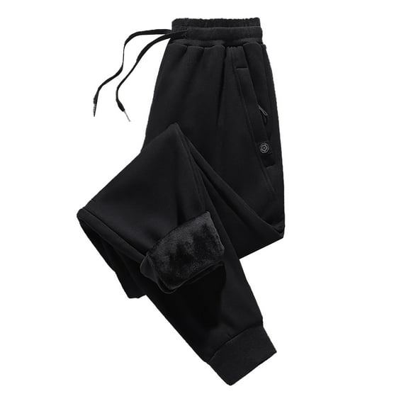 Outfmvch Thick Yoga Pants Fall Leggings with Pockets Thick Leggings for Women Christmas Leggings for Women Baggy Pants Women's Fleece Sweatpants Fluffy Tights Black 1 L