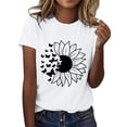 thumbnail image 1 of Outfmvch Tops for Women Trendy Spring Tops for Women 2024 Womens Tops Shirts for Women Sunflower Summer T Shirt Plus Size Loose Blouse Short Sleeve Graphic Casual Tees Polyester Spandex White Xl, 1 of 5