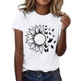 thumbnail image 1 of Outfmvch Tops for Women Trendy Spring Tops for Women 2024 Womens Tops Shirts for Women Sunflower Summer T Shirt Plus Size Loose Blouse Short Sleeve Graphic Casual Tees Polyester Spandex White Xxl, 1 of 5