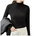 thumbnail image 1 of Outfmvch Turtleneck Tops for Women Long Sleeve Shirts for Women Mock Neck Tops for Women Blouses for Women Crochet Tops for Women Blouses for Women Dressy Casual Black Xl, 1 of 7