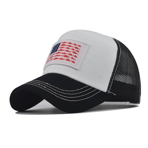 Outfmvch Usa Hat Walking Hat Baseball Cap Baseball Hat Trucker Hat Ball Caps for Men Breathable Hats for Men Outdoor Cap Summer Cap Athletic Hat Plain Hats Low Profile White One Size