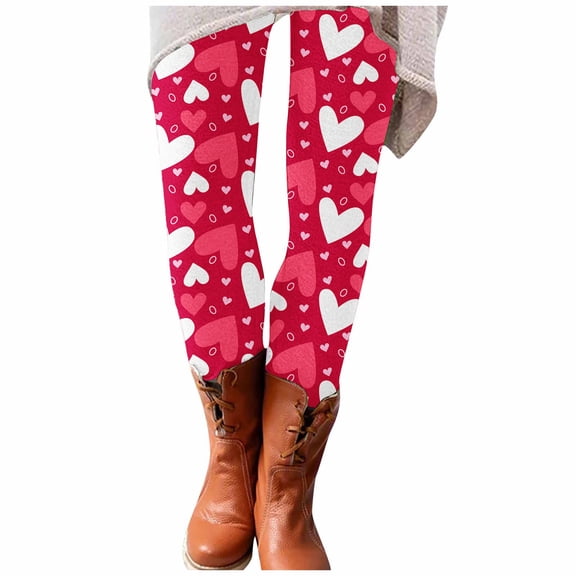 Outfmvch Valantine Day Legging Heart Leggings for Women Butt Lifting Leggings for Women Wide Leg Yoga Pants for Women Tummy Control Leggings for Women Flare Leggings for Women Red 1 S