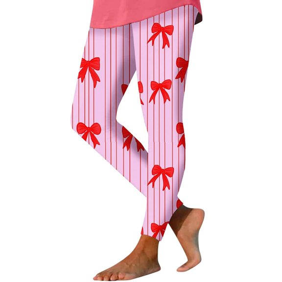 Outfmvch Valentine Leggings Pattern Leggings for Women's Leggings Cargo Pants Women Gym Leggings for Women Bell Bottom Pants for Women Thermal Pants Hot Pink 2xl