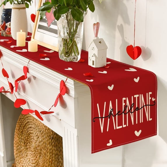 Outfmvch Valentines Day Table Runner Valentines Table Runner Valentines Tablecloth Valentine Tablecloth Valentines Day Runner Table Runner Boho B One Size