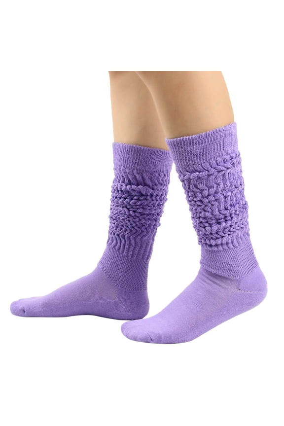 Warm Socks for Women Christmas Gifts Leg Warmers Vintage Socks Grip Socks Soccer Crew Socks for Women Long Socks for Women Purple 1 One Size