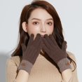 thumbnail image 1 of Outfmvch Warm Winter Gloves Womens Winter Gloves Cold Weather Warm Knit Touchscreen Fingers Elastic Cuff Soft Lining Thermal Dual Layer Glove Waterproof Winter Gloves for Men Coffee One Size, 1 of 4