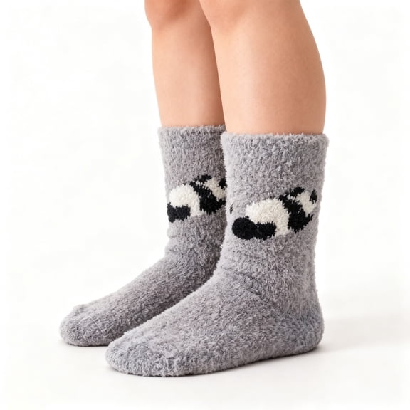 Outfmvch Warm Winter Socks for Women Thick House Warm Fuzzy Socks with Grips Plush Sleep Cozy Winter Soft Fluffy Socks Gifts for Womens Mens Gifts Fleece Socks Gray 1 One Size