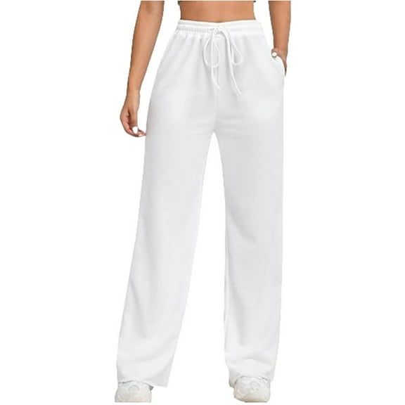 Outfmvch Wide Leg Pants Woman Sweatpants Women Baleaf Pants Women Sweatpants for Women Flowy Pants Sweatsuits Women 2 Piece Outfit Boho Pants for Women White 2xl