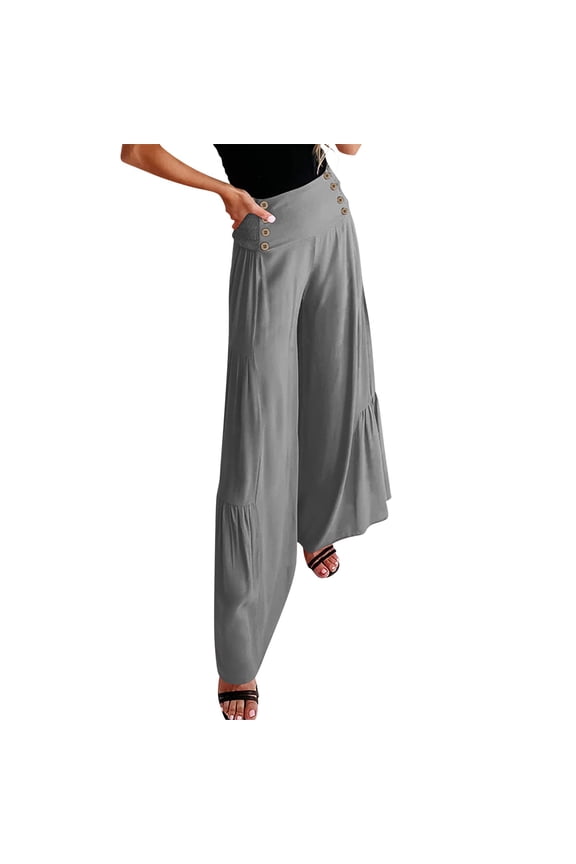 Wide Leg Pants Woman Women' S Culottes Drawstring Pants Women Flowy Wide Leg Drawstring High Waist Gauchos for Women Pedal Pushers for Women Drawstring Elastic Waist Flowy Lounge E S-2XL