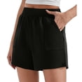 thumbnail image 1 of Outfmvch Wide Leg Shorts flowy shorts for women linen shorts for women plus size shorts for women cotton shorts for woman Shorts Version Sports Shorts Waist Slimming Sports Shorts Black M, 1 of 4