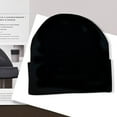 thumbnail image 1 of Outfmvch Winter Beanie Hats for Men Women, Warm Cozy Knitted Cuffed Skull Cap Black L, 1 of 7