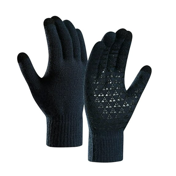 Outfmvch Winter Cycling Gloves for Men and Women - Thermal Full Finger Bike Gloves - Touch Screen Windproof Warm Non-slip Road Mountain Bicycle Gloves for Running,driving,hiking,skiing a One Size