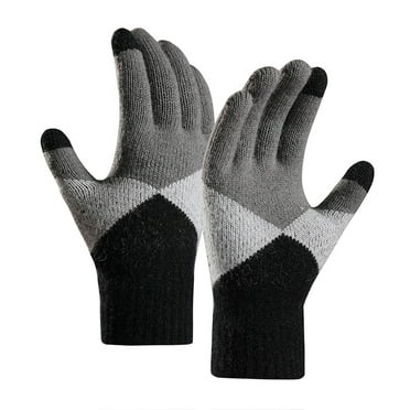 Outfmvch Winter Gloves Womens Gloves Winter Women Keep Warm Touching Screen Knit Gloves Elastic Cuff Soft Full Finger Gloves Mitten Gloves Gray One Size