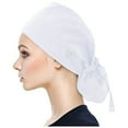 thumbnail image 1 of Outfmvch Winter Hats For Women Beanie Scrub Cap With Buttons Bouffant Hat With Sweatband For Womens And Mens Winter Hats For Men White One Size, 1 of 7