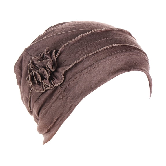 Outfmvch Winter Hats For Women Beanie Women Splicing Model Hat Beading Hat Muslim Ruffle Cancer Chemo Hat Wrap Cap Winter Hats For Men Khaki S