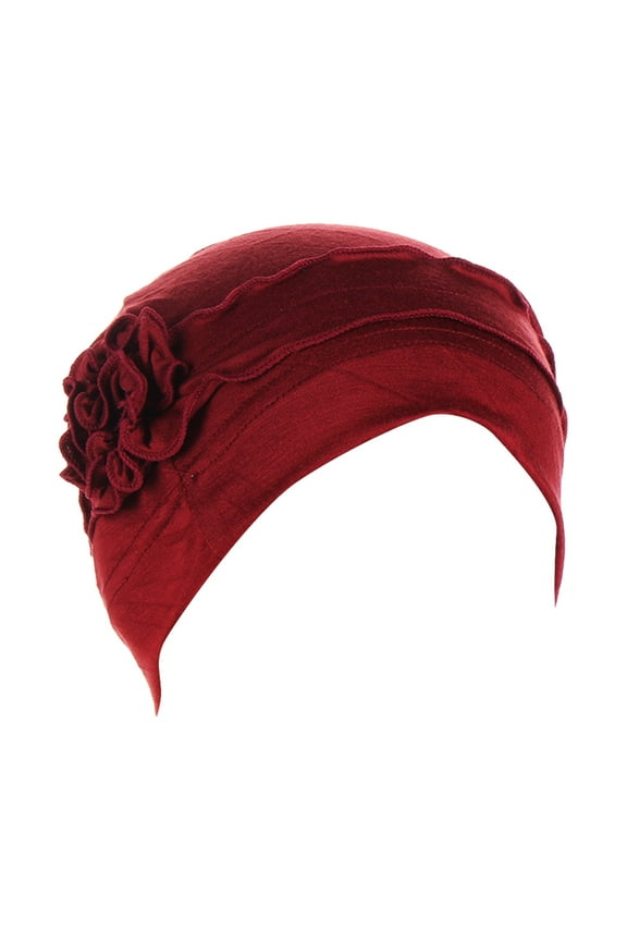 Winter Hats For Women Beanie Women Splicing Model Hat Beading Hat Muslim Ruffle Cancer Chemo Hat Wrap Cap Winter Hats For Men Red S