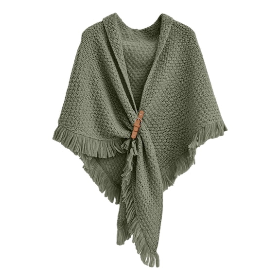 Outfmvch Winter Shawl Wraps for Women Women's Shawl Wraps Open Front Poncho Cape Oversized Sweaters Casual Cardigan Shawls for Fall Winter Warm Shawl Wraps for Women Blackish Green One Size