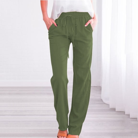 Outfmvch Women Pants Womens Pull On Pants Womens Work Pants Business Casual Womens Joggers Tall Pants for Women Long Windproof Pants Women Green S
