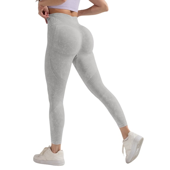 Outfmvch Women's High Waist Workout Leggings Resistance Band Leggings Womens Cellulite Leggings for Women Compression Legging Push-up Sculpting Yoga Fitness Pants A1 Light Ashy XS-2XL