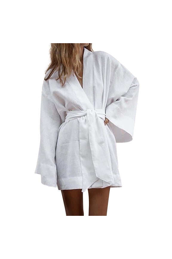 Womens Button Down Shirts Gauze Tops for Women Summer Linen Tops Button Down Gauze Tees Womens Summer Linen Shirts Peasant Blouses for Women White M