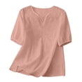 thumbnail image 1 of Outfmvch Womens Button Down Shirts Tunic Tops with Button 2026 Vacation Fashion Clothes Gauze Shirts for Women Long Sleeve Textured Collared Lapel Neck Shirts Button Down Shirts A7 Light Pink L, 1 of 9