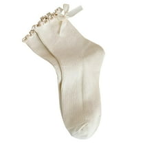 Outfmvch Wool Socks Tall Socks for Women's Socks Toe Socks Women Crew Socks for Women Ruffle Socks Woman Beige One Size