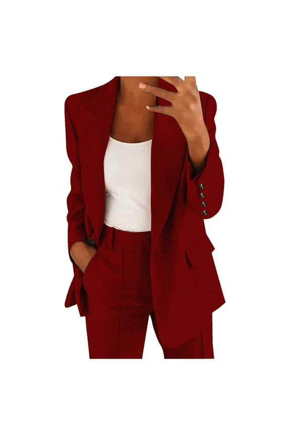 Work Outfits for Women Office Light Weight Jackets Womens Short Sleeve Blazer Plus Size Blazer Jackets for Women Trendy Summer Blazer Womens Blazers Dressy Casual Z Wine L