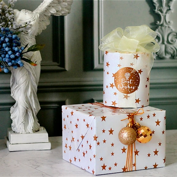 Outfmvch Wrapping Paper Packing Tape Christmas Wrapping Paper Holiday Gifts Wrapping Truck Plaid Snowflake Christmas Wrapping Paper Packing Paper Orange