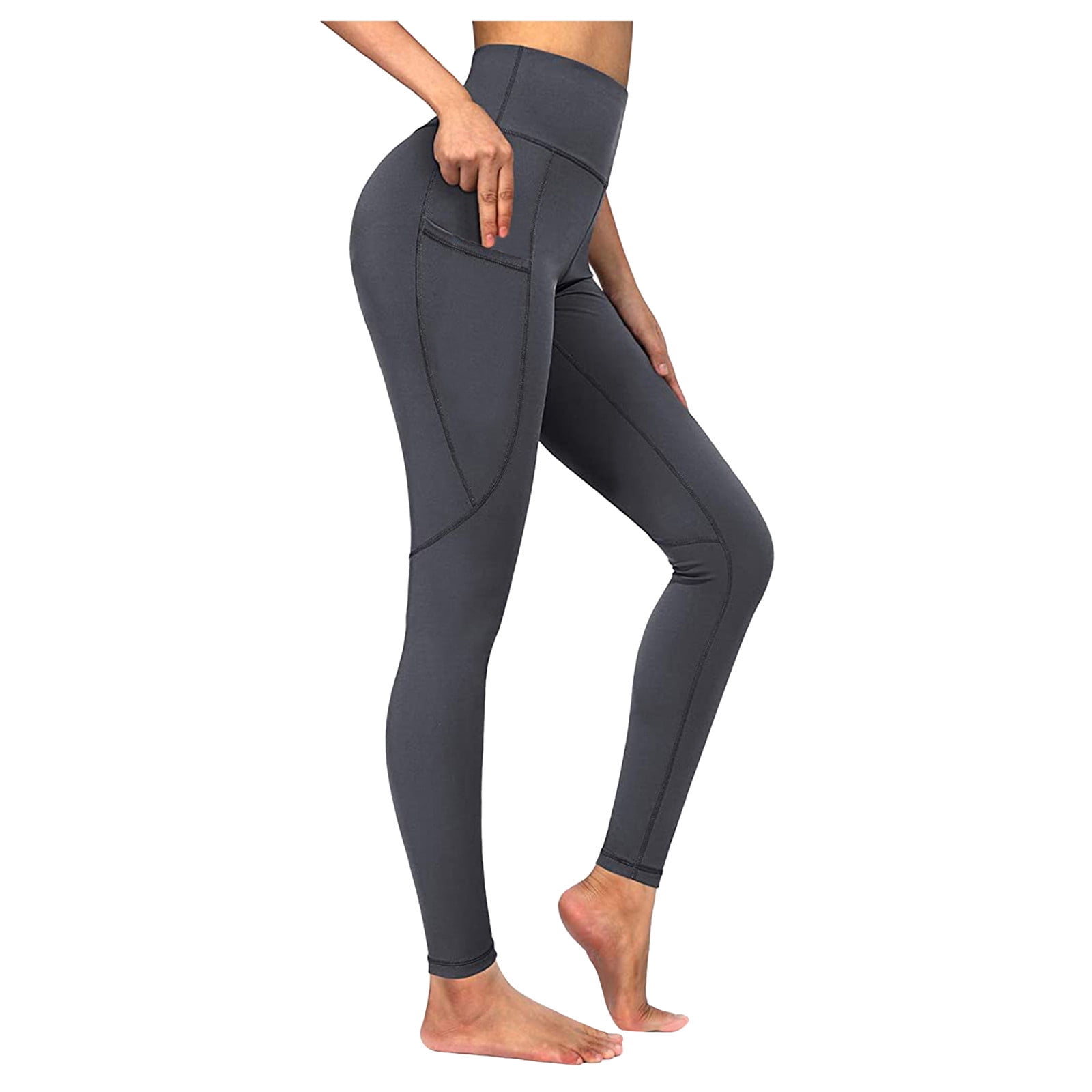 Outfmvch Yoga Pants Women Yoga Pants Polyester Relaxed Zip Fly with Button  Closure Straight-leg Lightweight Two Pockets Long Yoga Pants with Pockets  Dark Blue Xl 