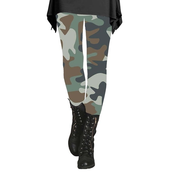 Outfmvch Yoga Pants for Women leggings for women joggers for women hiking pants women cargo pants women Camouflage Leggings Artistic Printed Soft Stretchy Pants For Women Gray 2XL
