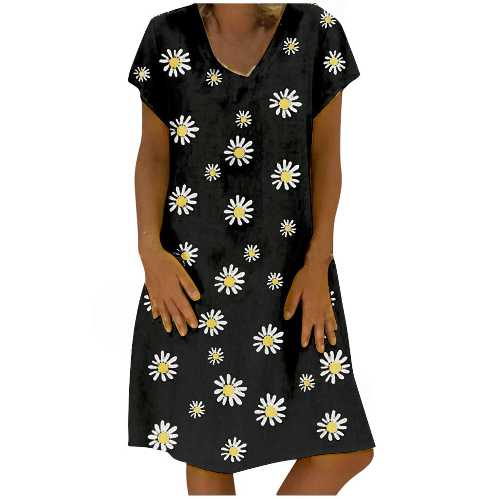 black-eyed pea salad italian dressing Black PAINTED DAISY CYPRESS DRESS