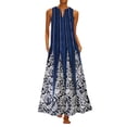 thumbnail image 1 of Outfmvch black dresses for women Plus Size Print Daily Casual Sleeveless Vintage Bohemian V Neck Maxi Dress womens dresses fall dresses, 1 of 9