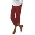 thumbnail image 1 of Outfmvch capri pants for women linen pants women baggy pants women leggings with pockets for women womens capri pants Tightness Pocket Trousers Cotton Pants Women Clothes Solid Casual Pants Red XL, 1 of 3