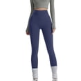 thumbnail image 1 of Outfmvch celsior compression leggings Pull On Side Pockets Compression Workout Leggings High Waisted Running Tights Tummy Control Butt Lifting Leggings Resistance Band Leggings Blue 2XL, 1 of 5