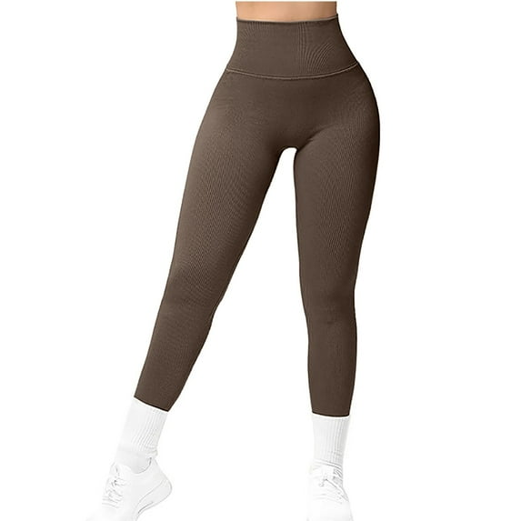 Outfmvch compression leggings for women Bootcut Pants Workout Running Yoga Pant Pull On Side Pockets Athletic Gym Workout Pants Workout Leggings Womens No Front Seam Leggings for Women Coffee S