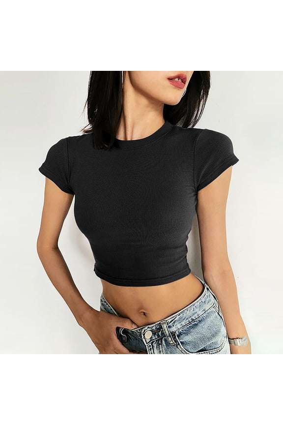 crop tops for women going out tops flowy tops for women cute tops for women graphic tees for women compression shirt women tshirts shirts for women spring tops for women Black L