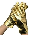 thumbnail image 1 of Outfmvch dance gloves tea party gloves mesh gloves Short Metallic Gloves Shiny Opera Cosplay Gloves Role Play Costume Glove For Adult Batting Gloves Bike Gloves Gold One Size, 1 of 3