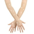 thumbnail image 1 of Outfmvch dance gloves tea party gloves mesh gloves Women Pure Ribbon Cosplay Dance Bouncing Di Mesh Fishing Net Gloves Open Finger Gloves Men Thin Fingerless Gloves Beige One Size, 1 of 5