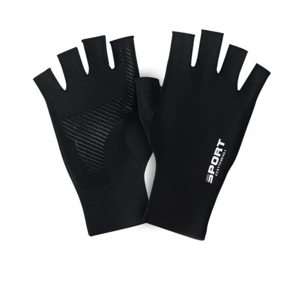 Outfmvch gloves for women fingerless gloves womens gloves Gloves Half Finger Gloves High Elastic Breathable Men Cycling Gloves Sports Accessories silk gloves for women Thin Fingerless Gloves Black L