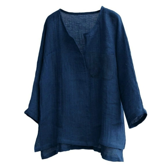 Outfmvch hoodies for men Brief Breathable Comfy Solid Color Long Sleeve Loose Casual T Shirt womens tops Dark blue