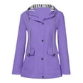 thumbnail image 1 of Outfmvch jackets for women Plus Waterproof Outdoor Hooded Rain Size Rain Jacket Windproof womens tops cardigan for women Purple, 1 of 3