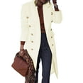 thumbnail image 1 of Outfmvch jackets for women Wool Thin Coat Trench Jacket Ladies Slim Long Overcoat Outwear womens tops cardigan for women White, 1 of 7