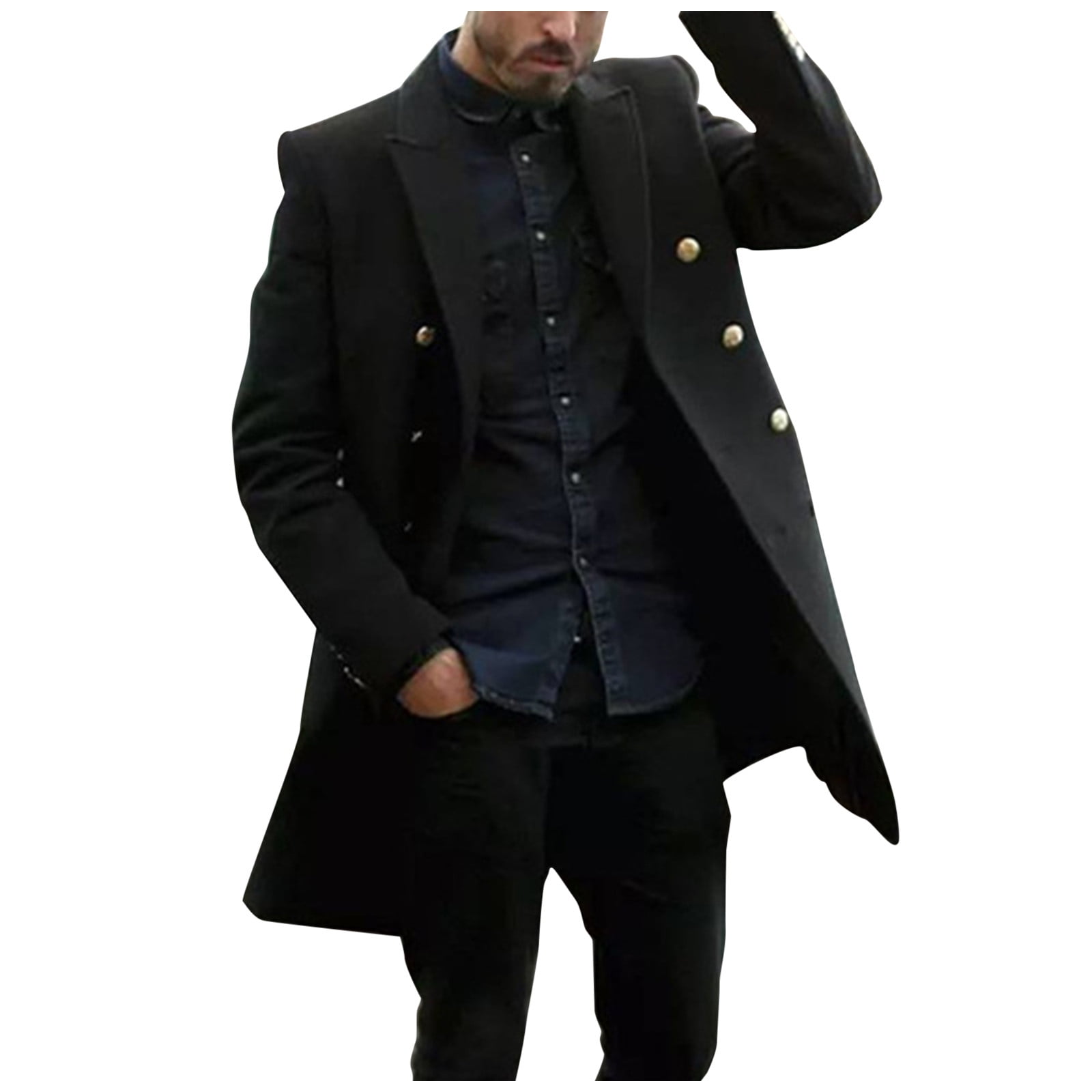 Outfmvch jackets for men Plus Size Winter Lapel Collar Padded Leather ...