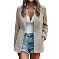 thumbnail image 1 of Outfmvch jackets for women Coat Casual Open Front Blazer Stand Collar Solid Trench Business Work Office Jacket Outwear womens sweaters womens long sleeve tops, 1 of 4