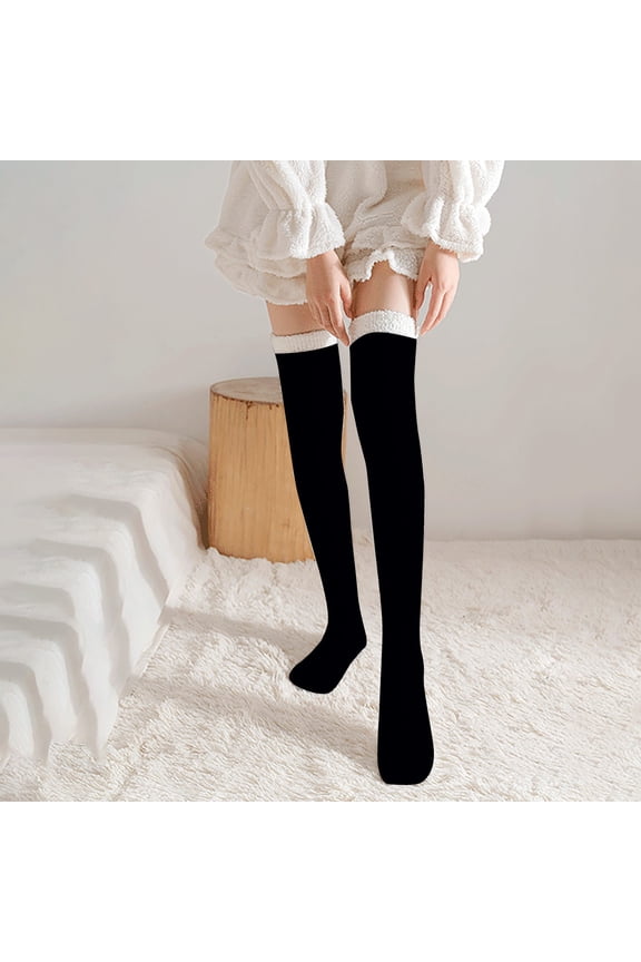 leg warmers Women's Thigh High Socks Over the Knee Cable Knit Boot Socks, Long Warm Fashion Leg Warmers Winter knee high leg warmers Black One Size