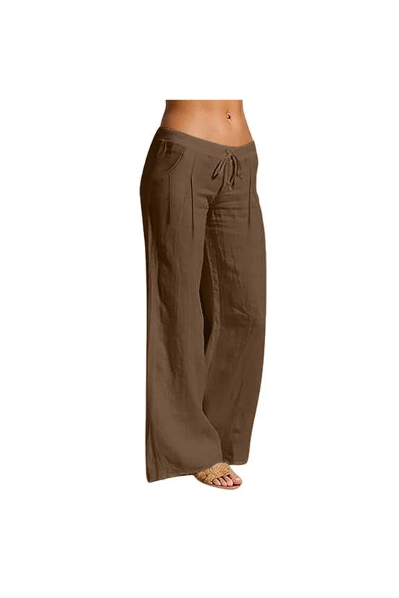 linen pants women Beach Vacation Clothes Gaucho Pants Beach Pants for Women Palazzo Flowy Pants Gauze Pants Women Plus Size Pant Gauchos for Women Summer Beach Pants Flowy Pants Brown 2XL